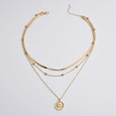 Collar redondo de tres capas de plata de ley 925 para mujer