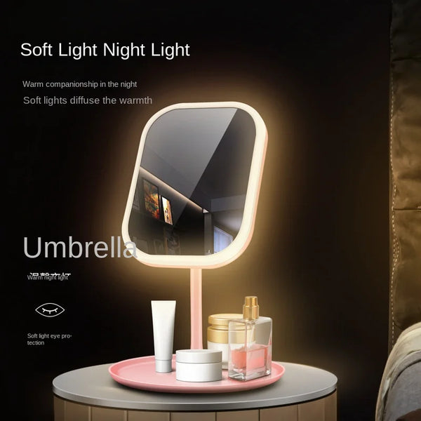 Espejo de tocador LED inteligente ajustable, monocromático 3 colores