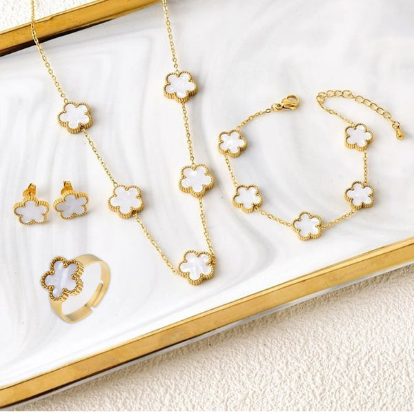 Collar de lujo de 4 piezas de acero inoxidable